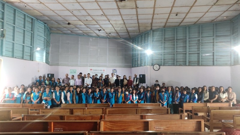 Dr Ahu Sekhose, Joint Director along with resource persons and ASHAs during the training at Likya community hall on May 24. (Photo Courtesy: CMO Wokha)